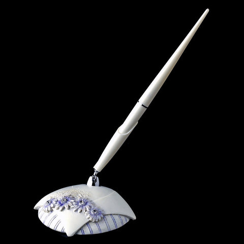 Delightful Lilac Daisy Bridal Wedding Pen Set