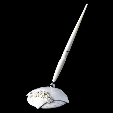 Delightful White Daisy Bridal Wedding Pen Set