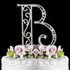 Roman Silver Plated Individual Letter Inital Crystal Bridal Wedding Cake Toppers