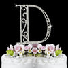 Roman Silver Plated Individual Letter Inital Crystal Bridal Wedding Cake Toppers