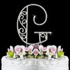 Roman Silver Plated Individual Letter Inital Crystal Bridal Wedding Cake Toppers