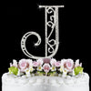Roman Silver Plated Individual Letter Inital Crystal Bridal Wedding Cake Toppers