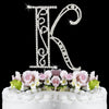 Roman Silver Plated Individual Letter Inital Crystal Bridal Wedding Cake Toppers