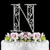 Roman Silver Plated Individual Letter Inital Crystal Bridal Wedding Cake Toppers