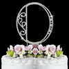 Roman Silver Plated Individual Letter Inital Crystal Bridal Wedding Cake Toppers