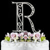 Roman Silver Plated Individual Letter Inital Crystal Bridal Wedding Cake Toppers