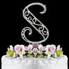 Roman Silver Plated Individual Letter Inital Crystal Bridal Wedding Cake Toppers