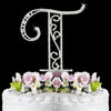 Roman Silver Plated Individual Letter Inital Crystal Bridal Wedding Cake Toppers