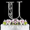 Roman Silver Plated Individual Letter Inital Crystal Bridal Wedding Cake Toppers