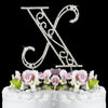 Roman Silver Plated Individual Letter Inital Crystal Bridal Wedding Cake Toppers