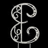 Roman Silver Plated Individual Letter Inital Crystal Bridal Wedding Cake Toppers