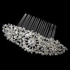 Silver Floral Art Deco Rhinestone Bridal Wedding Hair Comb