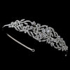 Rhodium Leaf Vine Rhinestone Bridal Wedding Side Headband