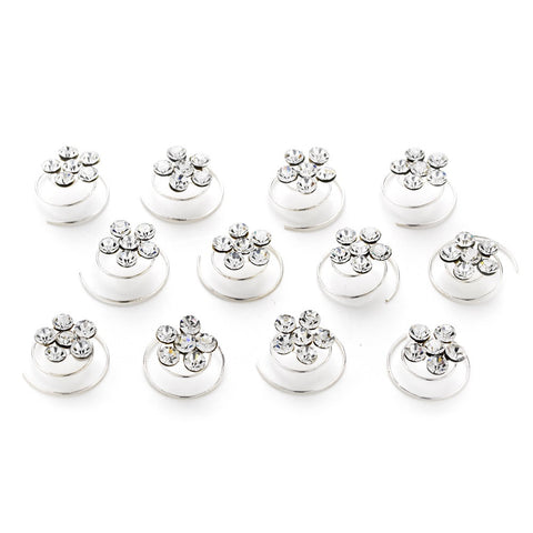 Delightful Rhinestone Flower Bridal Wedding Hair Twist Ins 1