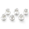 6 Chic Silver Clear Crystal Bead & White Pearl Bridal Wedding Twist Ins 278