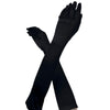 Black Elbow Formal Bridal Wedding Matte Satin/Satin Gloves