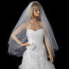 Bridal Wedding Double Layer Floral Applique Fingertip Scalloped Edge Bridal Wedding Veil 023