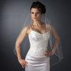 Single Layer Fingertip Length Bugle Beaded Edge Bridal Wedding Veil 1040 1F