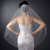 Single Layer Fingertip Length Rhinestone Edge Bridal Wedding Veil 1043 1F