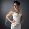 Single Layer Fingertip Length Rhinestone Edge Bridal Wedding Veil 1043 1F