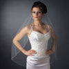 Single Layer Fingertip Length Rhinestone Edge Bridal Wedding Veil 1043 1F