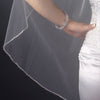 Single Layer Fingertip Length Rhinestone Edge Bridal Wedding Veil 1043 1F