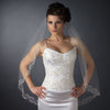 Single Layer Fingertip Length Embroidered Floral Leaves with Sequins Bridal Wedding Veil 1045 1F