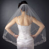 Single Layer Fingertip Length Embroidered Floral Leaves with Sequins Bridal Wedding Veil 1045 1F