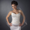 Single Layer Fingertip Length Embroidered Floral Leaves with Sequins Bridal Wedding Veil 1045 1F