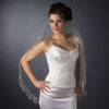 Single Layer Fingertip Length Embroidered Floral Leaves with Sequins Bridal Wedding Veil 1045 1F