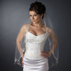 Single Layer Fingertip Length Scalloped Floral Embroidered Edge with Bugle Beads & Sequins Bridal Wedding Veil 1046 1F