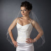 Single Layer Fingertip Length Swirl Edge with Rhinestones Bridal Wedding Veil 1052 1F
