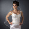 Single Layer Fingertip Length Swirl Edge with Rhinestones Bridal Wedding Veil 1052 1F