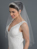 Bridal Wedding Ivory Single Layer Fingertip Veil With Beading V 1053 1F