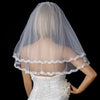 Scalloped Floral Embroidered Lace Edge Bridal Wedding Veil 112