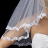 Scalloped Floral Embroidered Lace Edge Bridal Wedding Veil 112