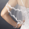 Scalloped Floral Embroidered Lace Edge Bridal Wedding Veil 112