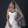 Single Layer Fingertip Length Bridal Wedding Veil with Beaded Edge