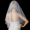 Glistening Faux Pearl & Bugle Bead Edge Bridal Wedding Veil