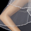 Glistening Faux Pearl & Bugle Bead Edge Bridal Wedding Veil