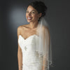 Glistening Faux Pearl & Bugle Bead Edge Bridal Wedding Veil