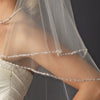 Glistening Faux Pearl & Bugle Bead Edge Bridal Wedding Veil
