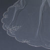 Single Layer Cathedral Length Scalloped Edge Bridal Wedding Veil with Swirly Lace Embroidery & Rhinestones V 1144 1C