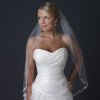 Single Layer Fingertip Length Floral Lace Embroidery Edge Bridal Wedding Veil with Beads 1145