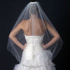 Single Layer Fingertip Bridal Wedding Veil with Rhinestone & Beading 1146