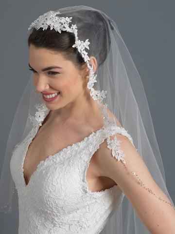 Single Layer Bridal Wedding Waltz Veil V 1154 1W