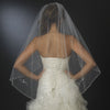 Single Layer Floral beaded Waltz Length Bridal Wedding Veil 1160