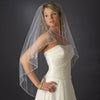 Single Layer Floral beaded Waltz Length Bridal Wedding Veil 1160