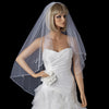Single Layer Floral beaded Waltz Length Bridal Wedding Veil 1160