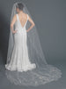 Single Layer Bridal Wedding Cathedral Veil w/ Beads, Rhinestones, Crystals & Pearl accents V 1163 1F